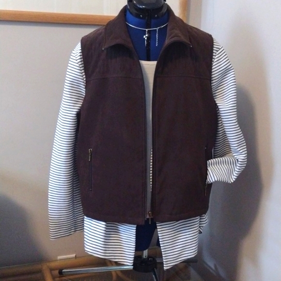 🆕Plus LUSH w QUILTED Top CHOCOLATE BROWN "Micro Fibre" Zipper VEST By ALIA!! - Picture 5 of 8